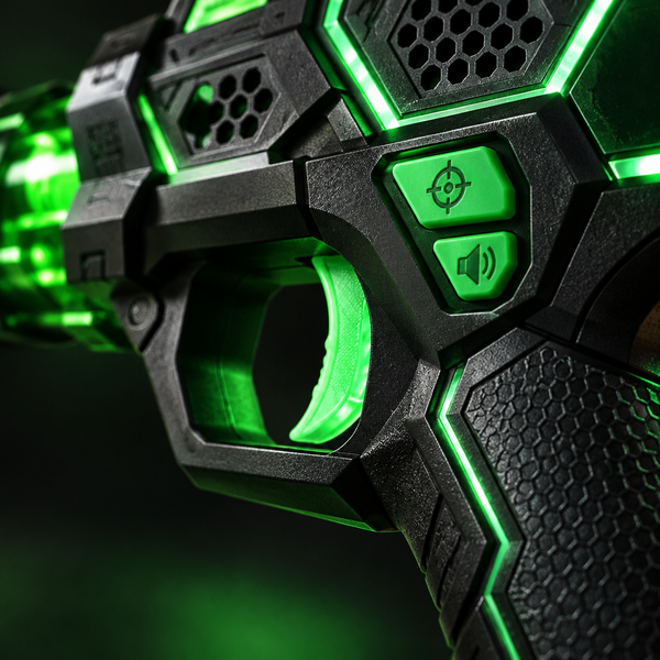 Zap Force blaster controls and mode selector detail